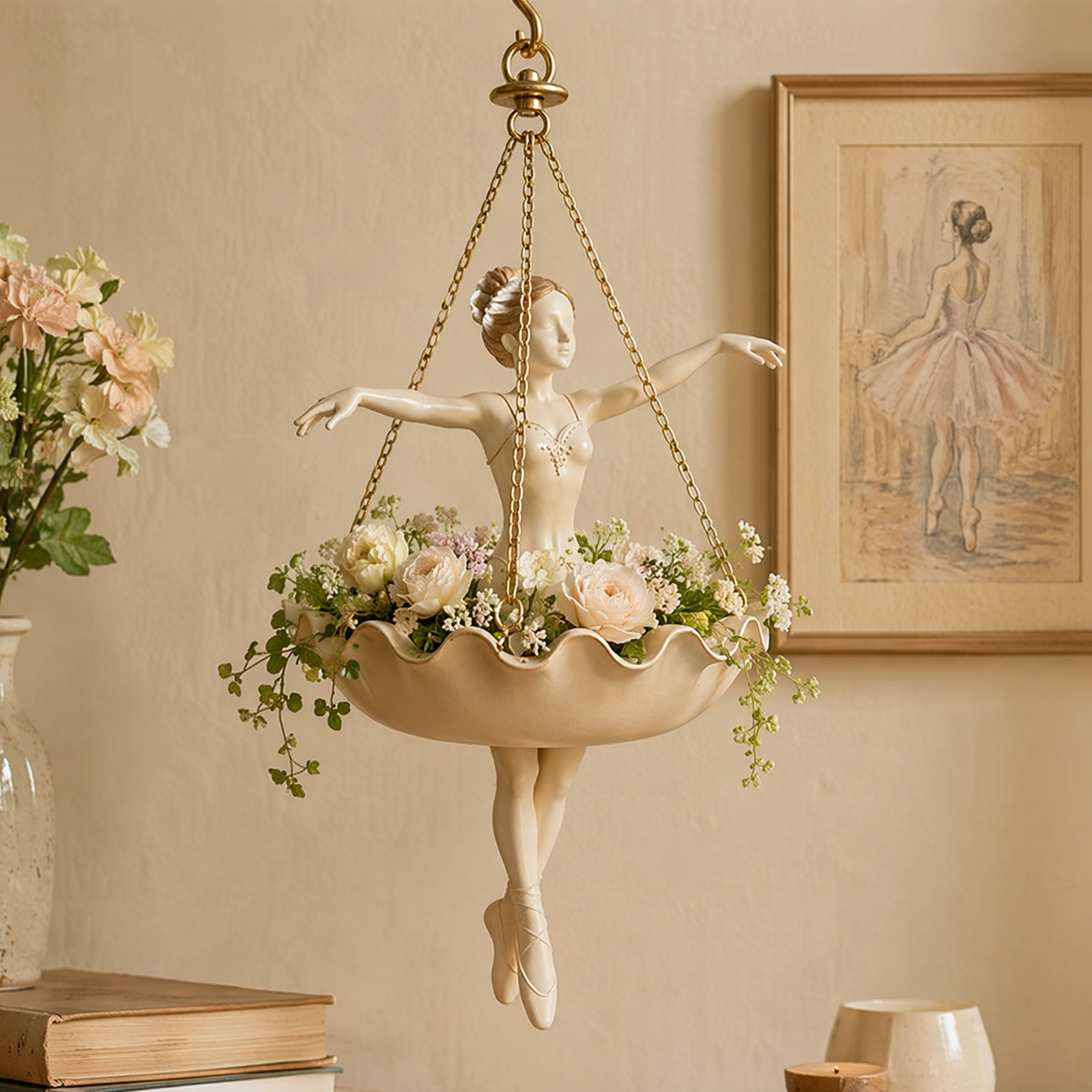 Spider Plant Hanging - Vaso de Resina Pendurável Fofo e