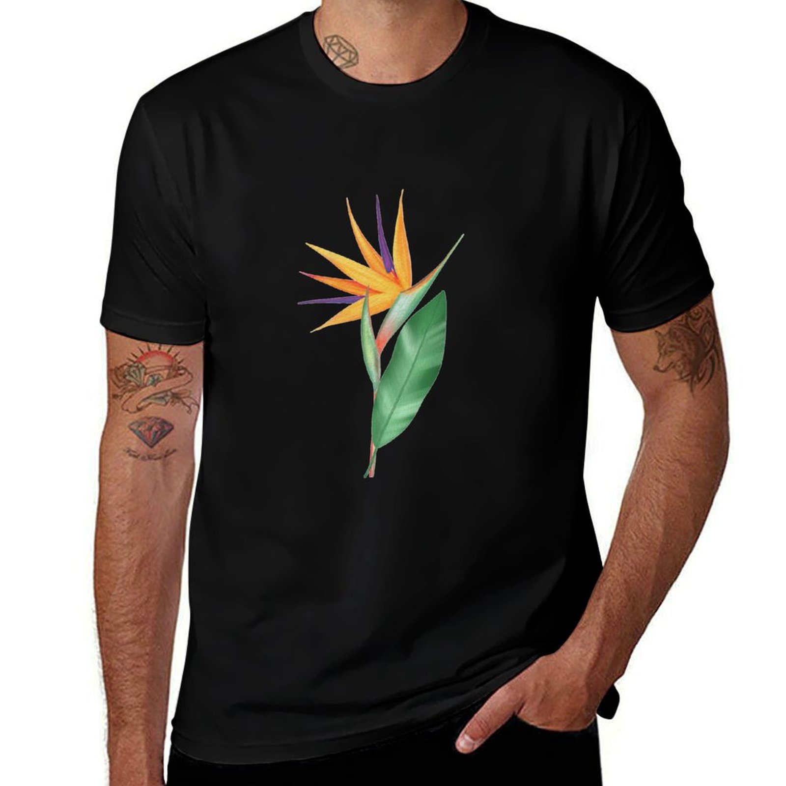 Bird Paradise Strelitzia - Camiseta com estampa de flor de