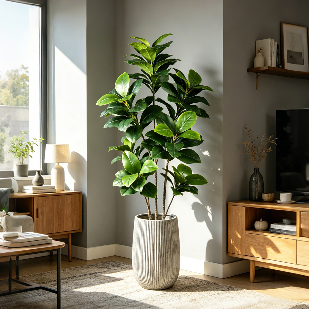Ficus Lyrata Tree - Árvore Artificial Grande de Figueira Tropical