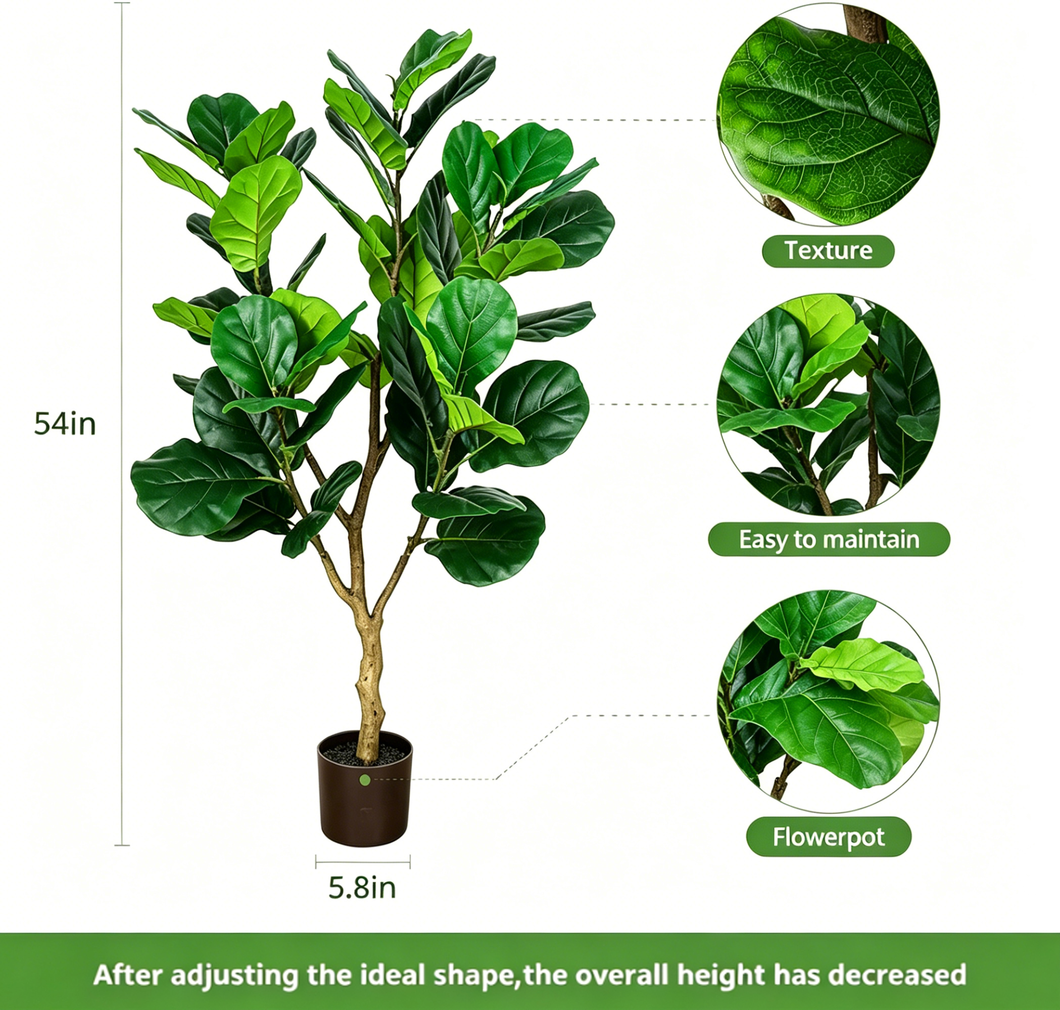 Árvore Artificial Fiddle Leaf  - Ficus Lyrata Tree avaliação e preço