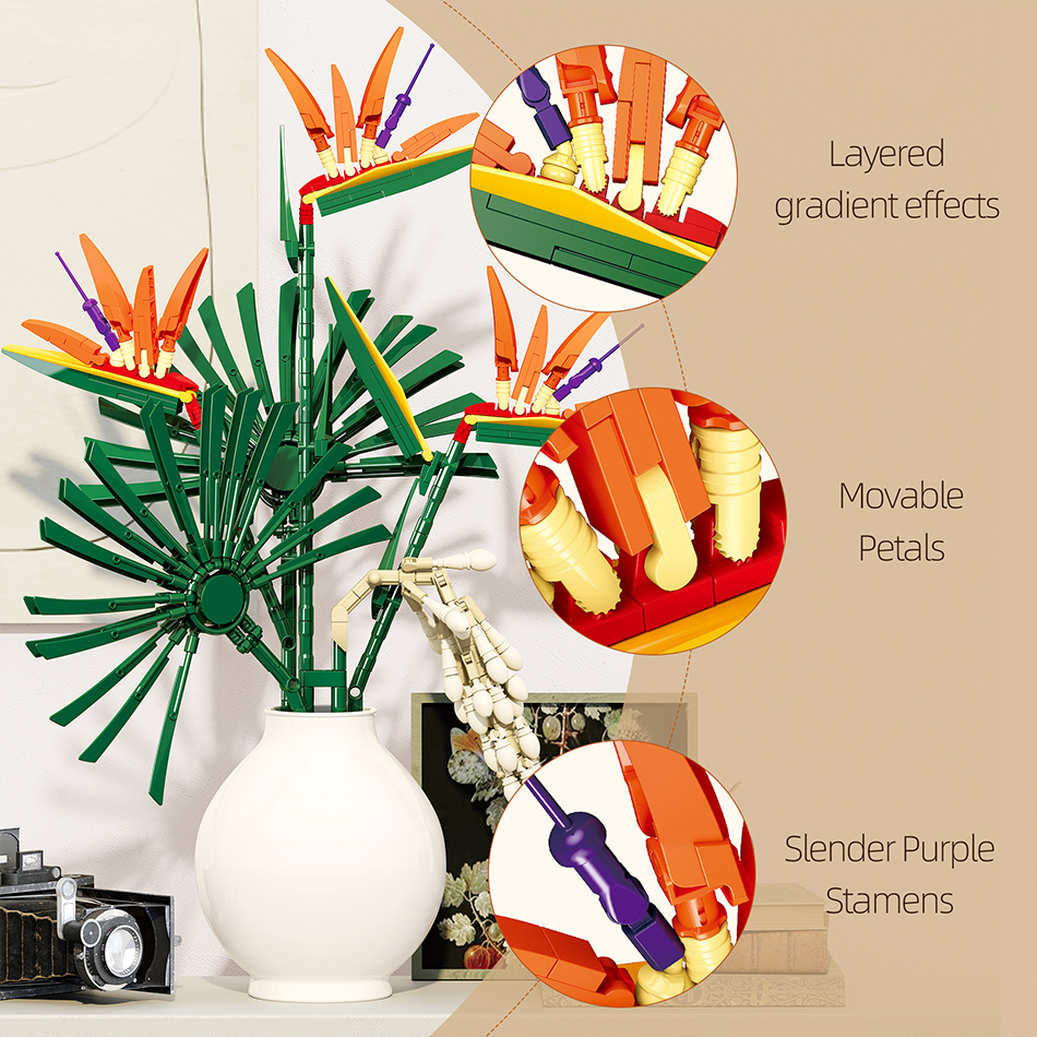 530 Peças de Blocos de Montar  - Bird Paradise Strelitzia avaliação e preço