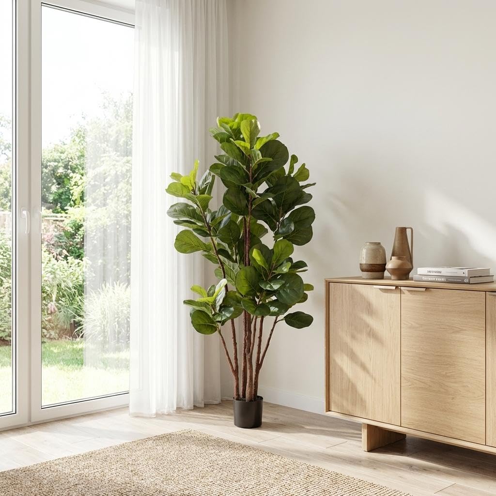 Figueira Artificial Fiddle Lea - Ficus Lyrata Tree avaliação e preço