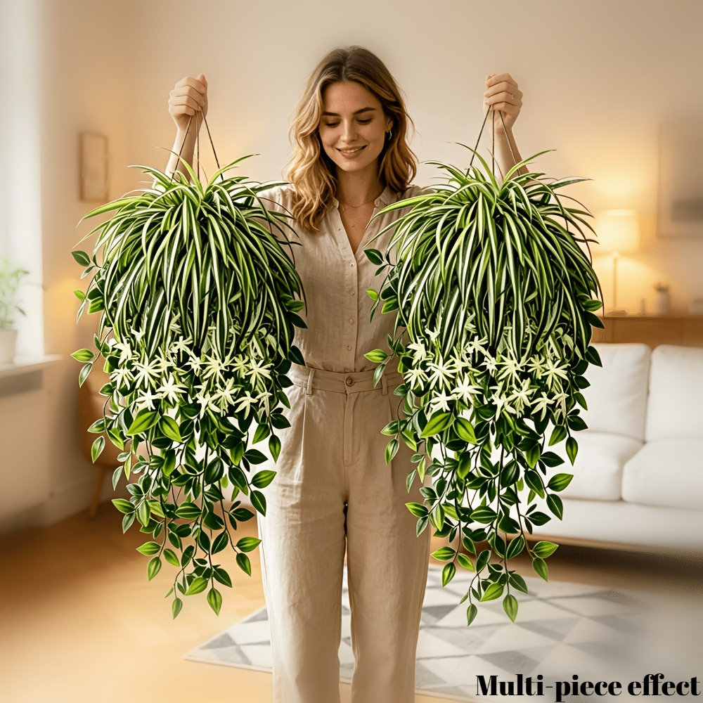 Conjunto de 4 Plantas Artifici - Spider Plant Hanging avaliação e preço