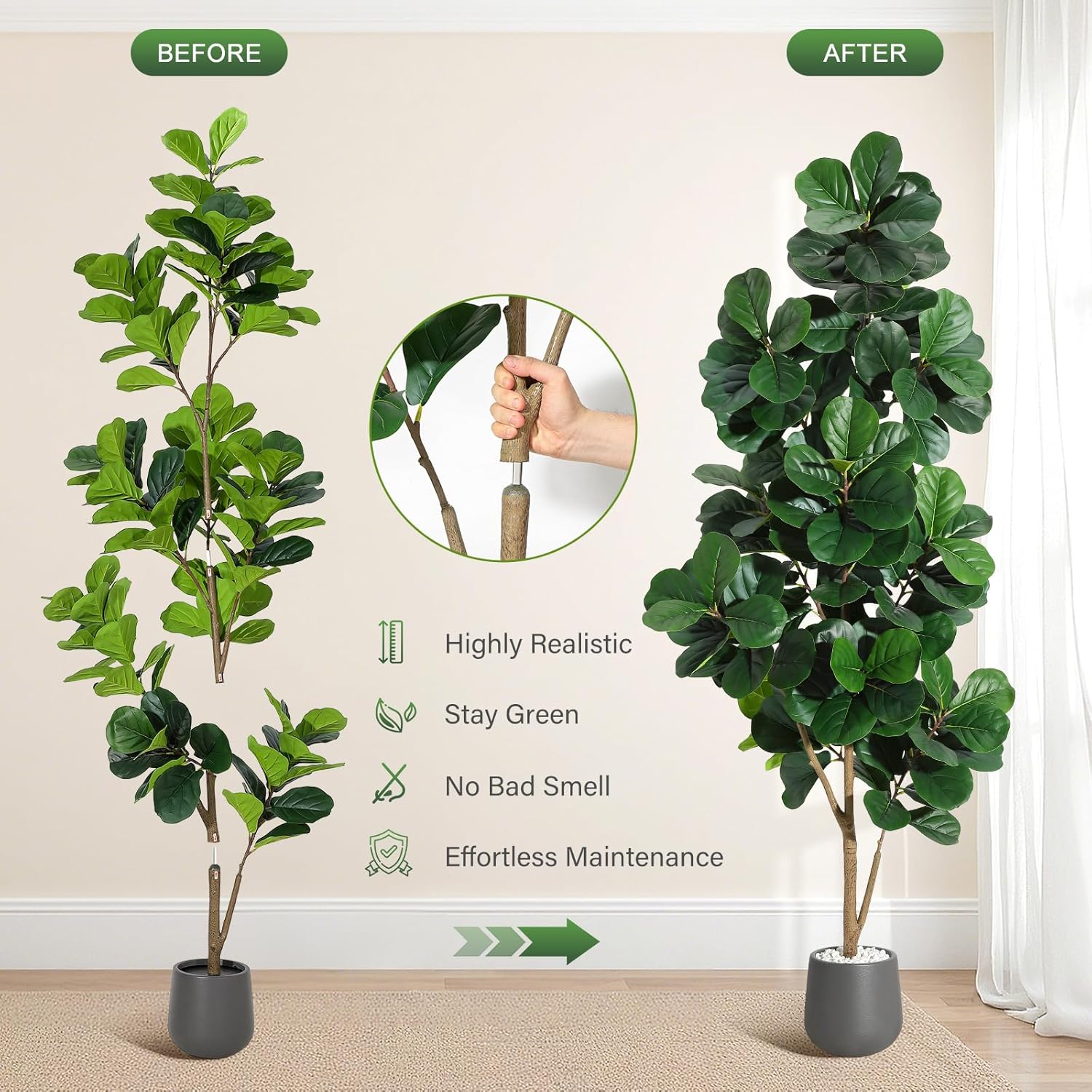 Árvore de figo artificial com  - Ficus Lyrata Tree avaliação e preço