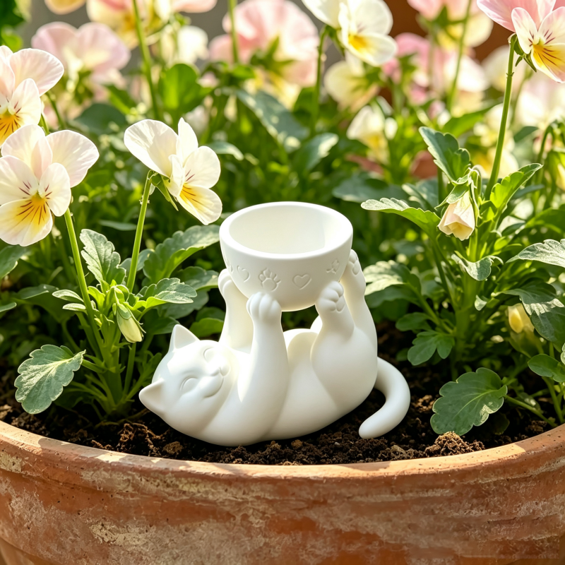 Estátua de Gato Deitado Fofo p - Echeveria Succulent avaliação e preço